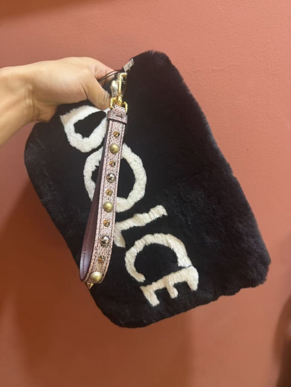 Dolce & Gabbana Black Faux-Fur handle Bag